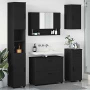 vidaXL Badrumsmöbelset 5 pcs Svart 30 x 35 x 192 cm Konstruerat trä