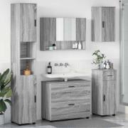 vidaXL Badrumsmöbelset med låda 5 pcs Grå sonoma 30 x 35 x 192 cm