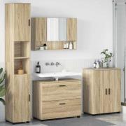 vidaXL Badrumsmöbelset med låda 4 pcs Sonoma ek 30 x 35 x 192 cm
