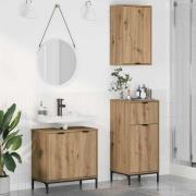 vidaXL Badrumsmöbelset med låda 3 pcs artisan ek 39,5 x 36 x 88 cm