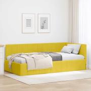 vidaXL Hörn Sängram med huvudgavel Gul 90 x 200 cm Sammet
