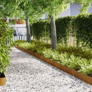 vidaXL Gräskanter 30 pcs Brun 100 x 0.5 x 20 cm Väderbeständig stål