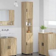 vidaXL Badrumshögt skåp Sonoma ek 30 x 35 x 192 cm Konstruerat trä