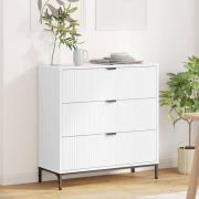 vidaXL Sideboard med låda Vit 79,5 x 33 x 82 cm Konstruerat trä