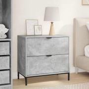 vidaXL Sängbord med låda Betonggrå 63.5 x 36 x 61 cm Konstruerat trä