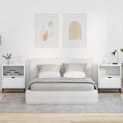 vidaXL med låda 2 pcs Vit 49 x 36 x 61 cm Konstruerat trä