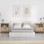 vidaXL Sängbord 2 pcs Sonoma ek 49 x 36 x 61 cm Konstruerat trä