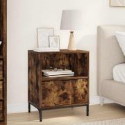 vidaXL Sängbord med låda Rökfärgad ek 49 x 36 x 61 cm Konstruerat trä