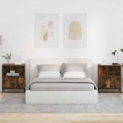 vidaXL Nattduksbord 2 pcs Rökfärgad ek 49 x 36 x 61 cm Konstruerat trä