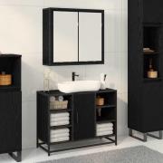 vidaXL Vägg hylla med hylla Väggmonterad Svart Ek 65 x 20 x 60 cm