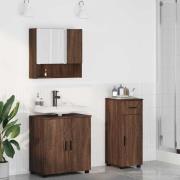 vidaXL Badrumsmöbelset 3 pcs brun ek 61 x 35 x 64 cm Konstruerat trä