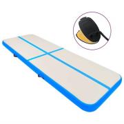 vidaXL Uppblåsbar gymnastikmatta med pump 800x100x15 cm PVC blå