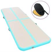 vidaXL Uppblåsbar gymnastikmatta med pump 700x100x10 cm PVC grön