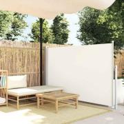 vidaXL Infällbar sidomarkis 140x500 cm gräddvit