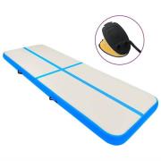 vidaXL Uppblåsbar gymnastikmatta med pump 400x100x20 cm PVC blå