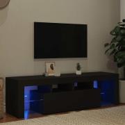 vidaXL Tv-bänk med LED-belysning svart 140x36,5x40 cm