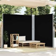 vidaXL Infällbar sidomarkis 200x600 cm svart
