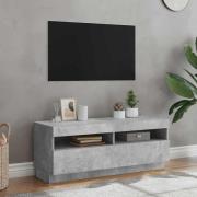 vidaXL TV-bänk med LED-belysning betonggrå 100x35x40 cm