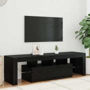 vidaXL TV-bänk med LED-lampor svart ek 140x36,5x40 cm konstruerat trä