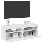vidaXL TV-bänk med LED-belysning 2 st vit högglans 60x35x40 cm