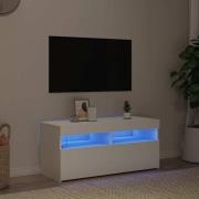 vidaXL TV-bänk med LED-belysning vit 90x35x40 cm