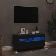 vidaXL TV-bänk med LED-belysning svart 80x35x40 cm