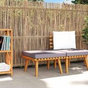vidaXL Fotpall för trädgården med dyna 60x60x29 cm massiv akacia