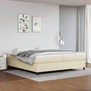 vidaXL Boxspring-sängram gräddvit 200x200 cm konstläder