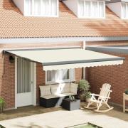 vidaXL Markis infällbar gräddvit 4x3 m tyg&aluminium