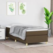 vidaXL Ramsäng med madrass mörkbrun 90x190 cm tyg