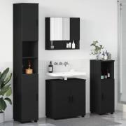 vidaXL Badrumsmöbelset 4 pcs Svart 61 x 35 x 64 cm Konstruerat trä