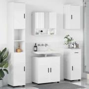 vidaXL Badrumsmöbelset med låda 5 pcs Vit högglans 61 x 35 x 64 cm