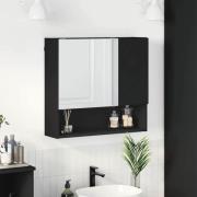 vidaXL Spegelskåp med hylla Svart 59 x 17 x 55 cm Konstruerat trä
