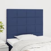 vidaXL Sänggavel blå 100x5x118/128 cm tyg