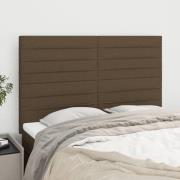 vidaXL Sänggavel mörkbrun 144x5x118/128 cm tyg