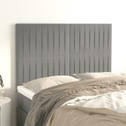 vidaXL Sänggavel ljusgrå 144x5x118/128 cm sammet