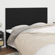 vidaXL Sänggavel svart 200x5x118/128 cm tyg