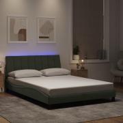 vidaXL Bed Frame with LED without Mattress "Hanko" Light Grey 140x190 ...
