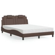 vidaXL Bed "Viana" with Mattress Brown 120x200 cm Faux Leather