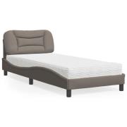 vidaXL Bed with Mattress "Hvar" Taupe 80x200 cm Fabric