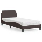 vidaXL Bed with Mattress "Dover" Dark Brown 90x200 cm Fabric