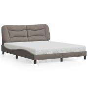 vidaXL Bed with Mattress "Hvar" Taupe 160x200 cm Fabric