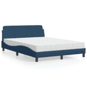 vidaXL Bed with Mattress "Dover" Blue 140x190 cm Fabric