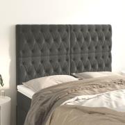 vidaXL Sänggavel mörkgrå 160x7x118/128 cm sammet
