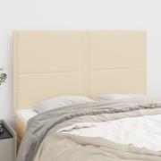 vidaXL Sänggavel creme 144x5x118/128 cm tyg