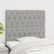 vidaXL Sänggavel ljusgrå 100x7x118/128 cm tyg