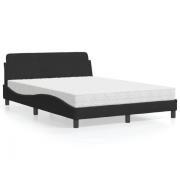 vidaXL Bed with Mattress "Dover" Black 120x200 cm Velvet