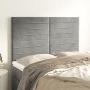 vidaXL Sänggavel ljusgrå 144x5x118/128 cm sammet