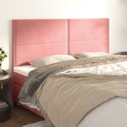 vidaXL Sänggavel rosa 160x5x118/128 cm sammet