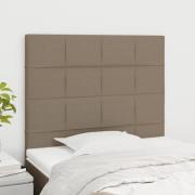 vidaXL Sänggavel taupe 90x5x118/128 cm tyg